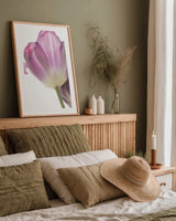 Tulip Time IV by Aledanda. shown as a paper print in a natural frame. Available as a archival giclee rolled canvas, fine art paper, or poster print. SKU 55239h.