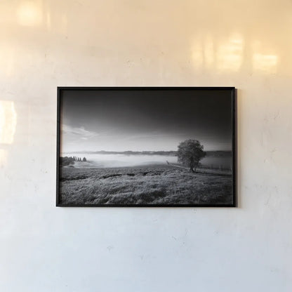 Valley Fog by Aledanda. shown as a paper print in a black flame. Available as a archival giclee rolled canvas, fine art paper, or poster print. SKU 71241i.