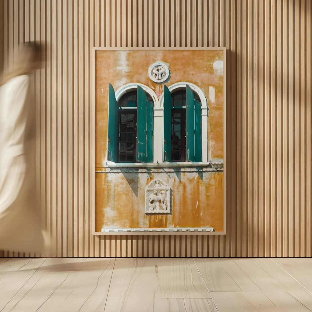 Venice Architecture I by Aledanda. shown as over sized large wall art. Available as an archival giclee rolled canvas, fine art paper, or poster print. SKU 81696h.