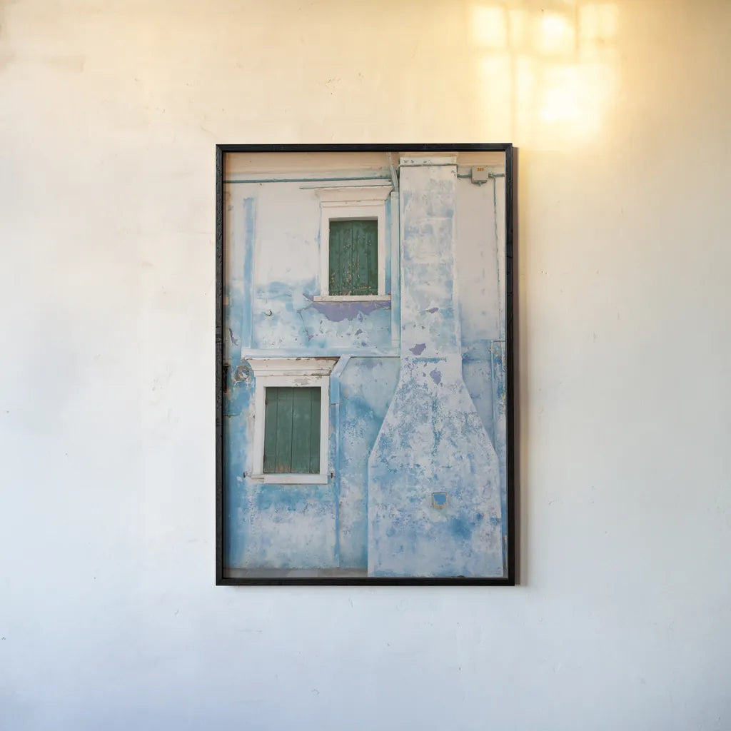 Venice Architecture II by Aledanda. shown as a paper print in a black flame. Available as a archival giclee rolled canvas, fine art paper, or poster print. SKU 81697h.