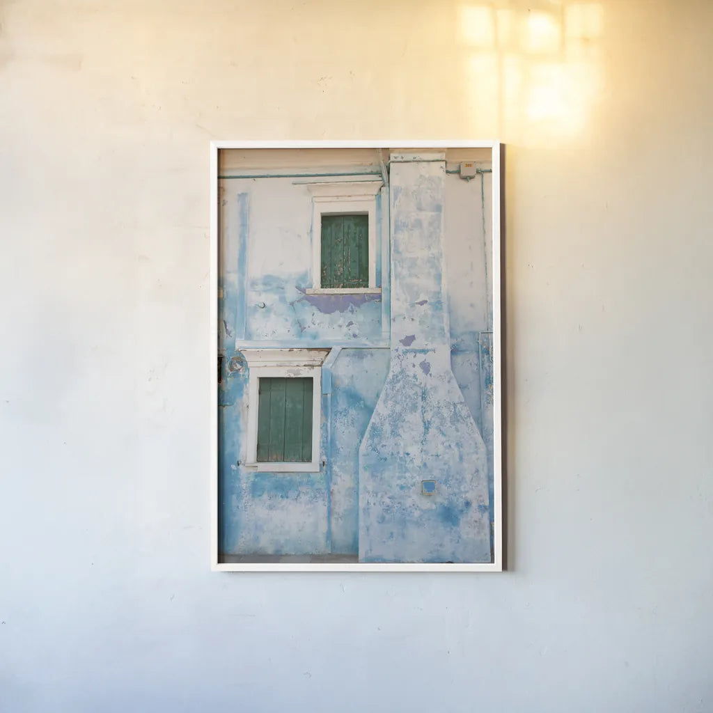 Venice Architecture II by Aledanda. shown as a paper print in a white frame. Available as a archival giclee rolled canvas, fine art paper, or poster print. SKU 81697h.