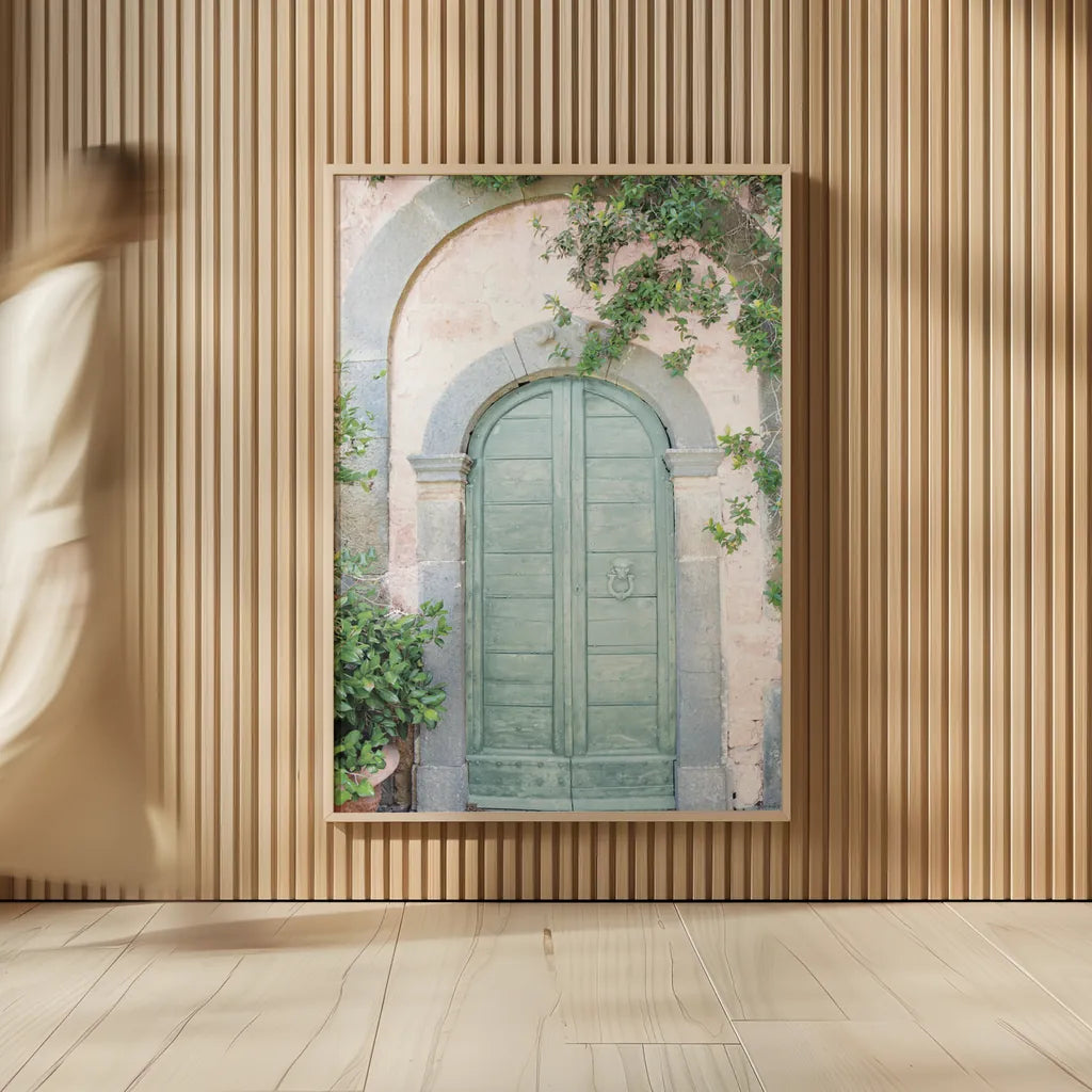 Venice Doorway Light by Aledanda. shown as over sized large wall art. Available as an archival giclee rolled canvas, fine art paper, or poster print. SKU 67213h.