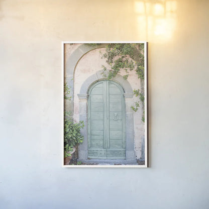 Venice Doorway Light by Aledanda. shown as a paper print in a white frame. Available as a archival giclee rolled canvas, fine art paper, or poster print. SKU 67213h.