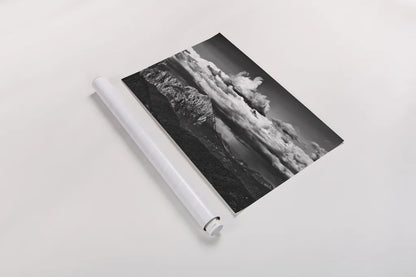 View of the Peaks by Aledanda. shown as a rolled paper print. Available as archival giclee rolled canvas, fine art paper, or poster print. SKU 67689i.