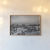 Villa View by Aledanda. shown as a paper print in a natural frame. Available as a archival giclee rolled canvas, fine art paper, or poster print. SKU 75864i.