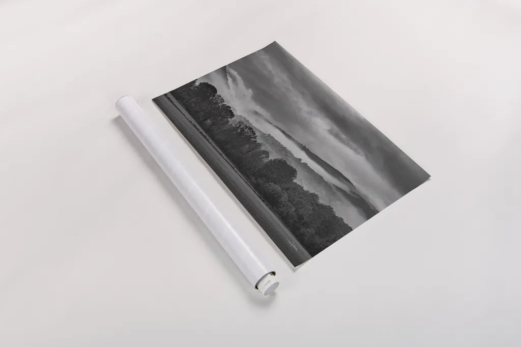 Village in the Fog by Aledanda. shown as a rolled paper print. Available as archival giclee rolled canvas, fine art paper, or poster print. SKU 75865i.