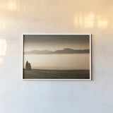 Vineyard Fog by Aledanda. shown as a paper print in a white frame. Available as a archival giclee rolled canvas, fine art paper, or poster print. SKU 72742i.