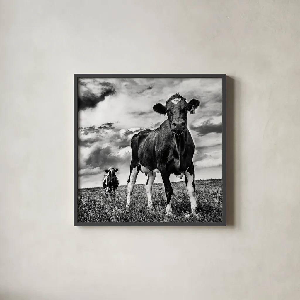 Waiting BW Crop by Aledanda. Shown in a sleek black glass frame for a contemporary gallery look. Available as an archival giclee rolled canvas, fine art paper, or poster print. SKU 38312a.