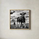 Waiting BW Crop by Aledanda. Shown in a natural wood glass frame for a timeless modern aesthetic. Available as an archival giclee rolled canvas, fine art paper, or poster print. SKU 38312a.