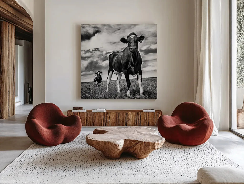 Waiting BW Crop by Aledanda. Shown as extra-large giant wall art in a modern living room. Available as an archival giclee rolled canvas, fine art paper, or poster print. SKU 38312a.