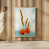 Wild Poppies by Aledanda. shown as over sized large wall art. Available as an archival giclee rolled canvas, fine art paper, or poster print. SKU 77230h.
