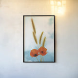 Wild Poppies by Aledanda. shown as a paper print in a black flame. Available as a archival giclee rolled canvas, fine art paper, or poster print. SKU 77230h.