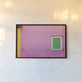 Windows of Burano V by Aledanda. shown as a paper print in a black flame. Available as a archival giclee rolled canvas, fine art paper, or poster print. SKU 41611i.