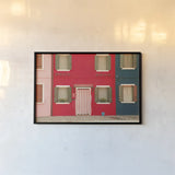 Windows of Burano VI by Aledanda. shown as a paper print in a black flame. Available as a archival giclee rolled canvas, fine art paper, or poster print. SKU 41612i.