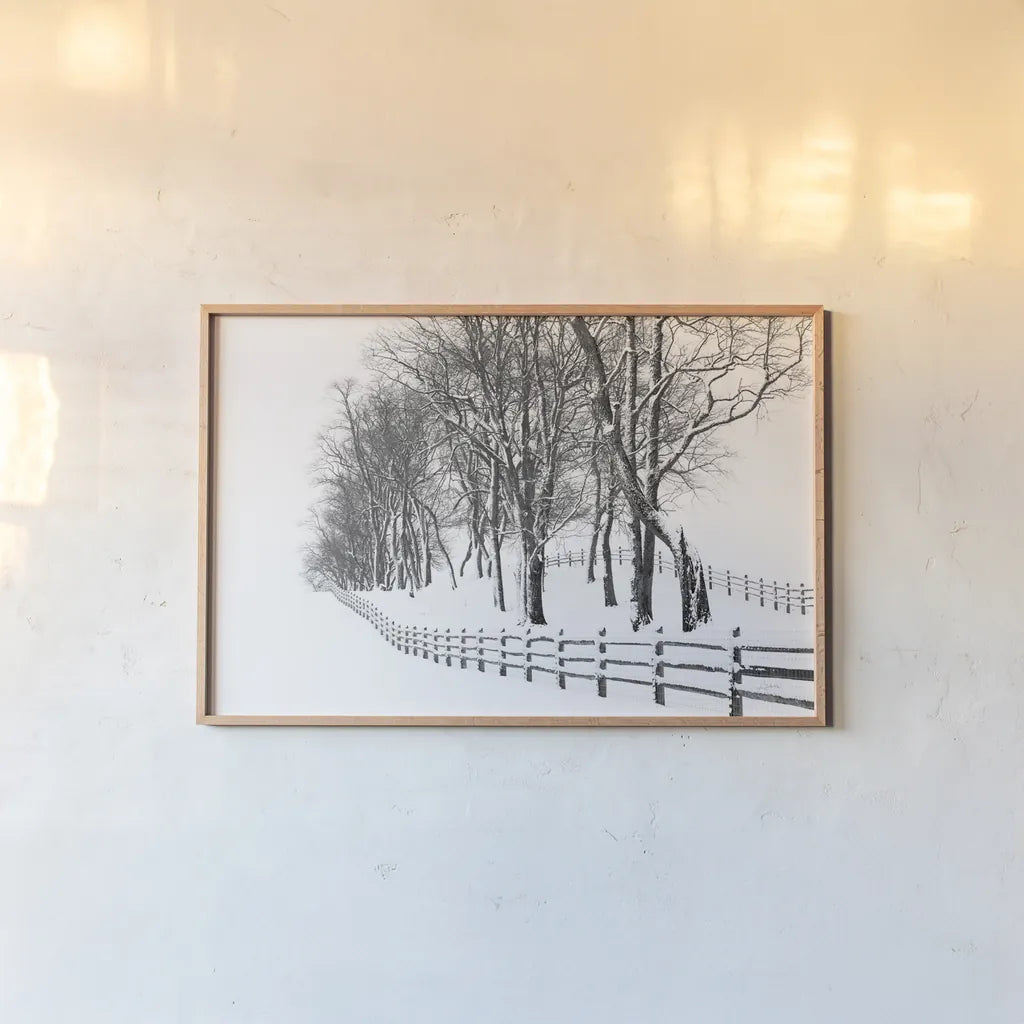 Winter Wonderland by Aledanda. shown as a paper print in a natural frame. Available as a archival giclee rolled canvas, fine art paper, or poster print. SKU 62478i.