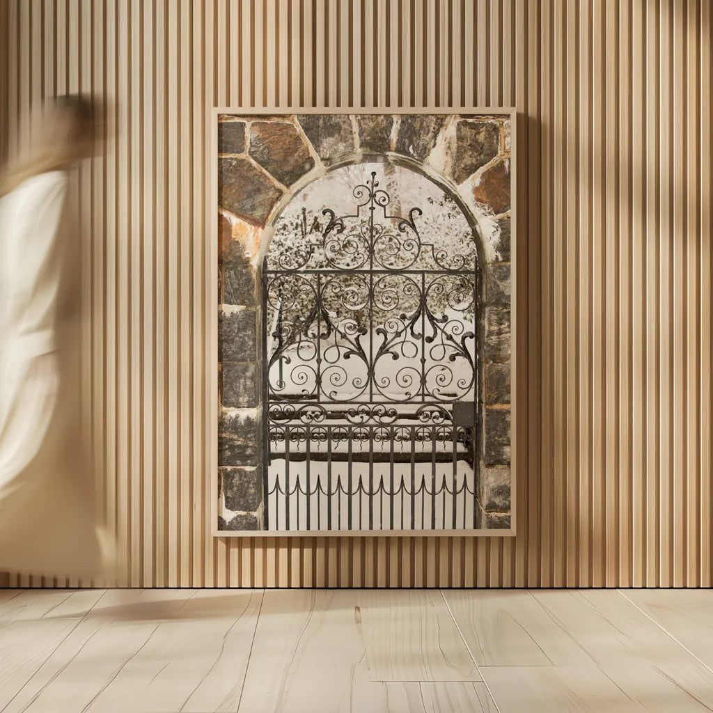 Winterthur Gate by Aledanda. shown as over sized large wall art. Available as an archival giclee rolled canvas, fine art paper, or poster print. SKU 53589h.