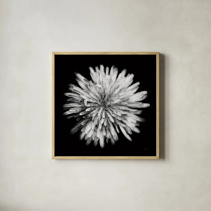 Yellow Flower I by Aledanda. Shown in a natural wood glass frame for a timeless modern aesthetic. Available as an archival giclee rolled canvas, fine art paper, or poster print. SKU 55260a.