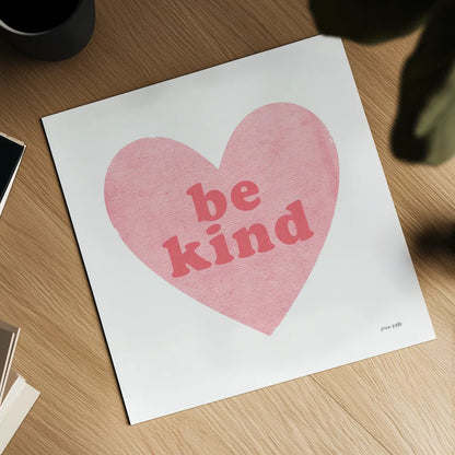 Be Kind Heart by Ann Kelle. Shown as a detailed flat fine art print, highlighting archival giclee quality. Available as an archival giclee rolled canvas, fine art paper, or poster print. SKU 55609a.