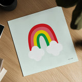 Bright Rainbow I by Ann Kelle. Shown as a detailed flat fine art print, highlighting archival giclee quality. Available as an archival giclee rolled canvas, fine art paper, or poster print. SKU 56492a.