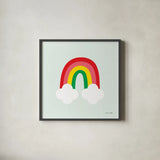 Bright Rainbow I by Ann Kelle. Shown in a sleek black glass frame for a contemporary gallery look. Available as an archival giclee rolled canvas, fine art paper, or poster print. SKU 56492a.
