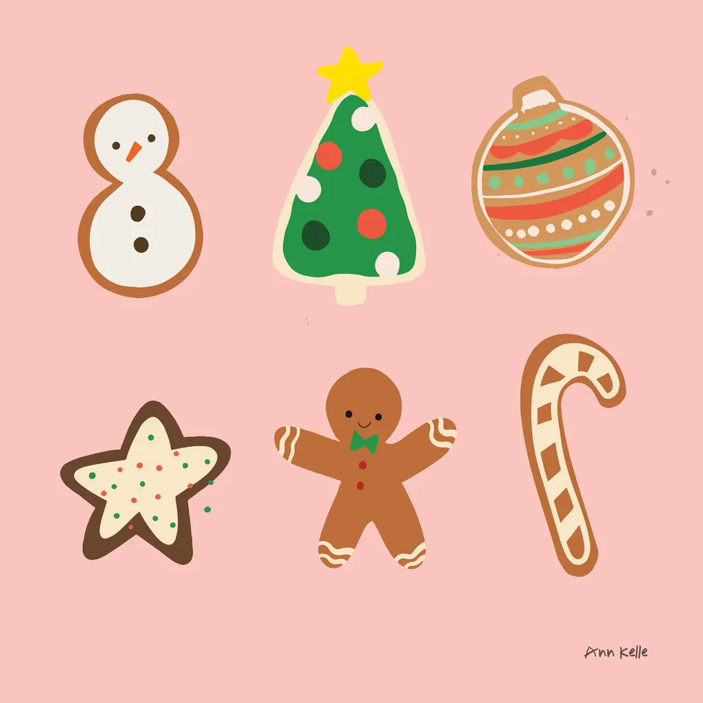 Christmas Cookies v2 by Ann Kelle. SKU 101683a. Archival Giclee Fine art print for wall decor.