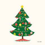Christmas Tree by Ann Kelle. SKU 81227a. Archival Giclee Fine art print for wall decor.