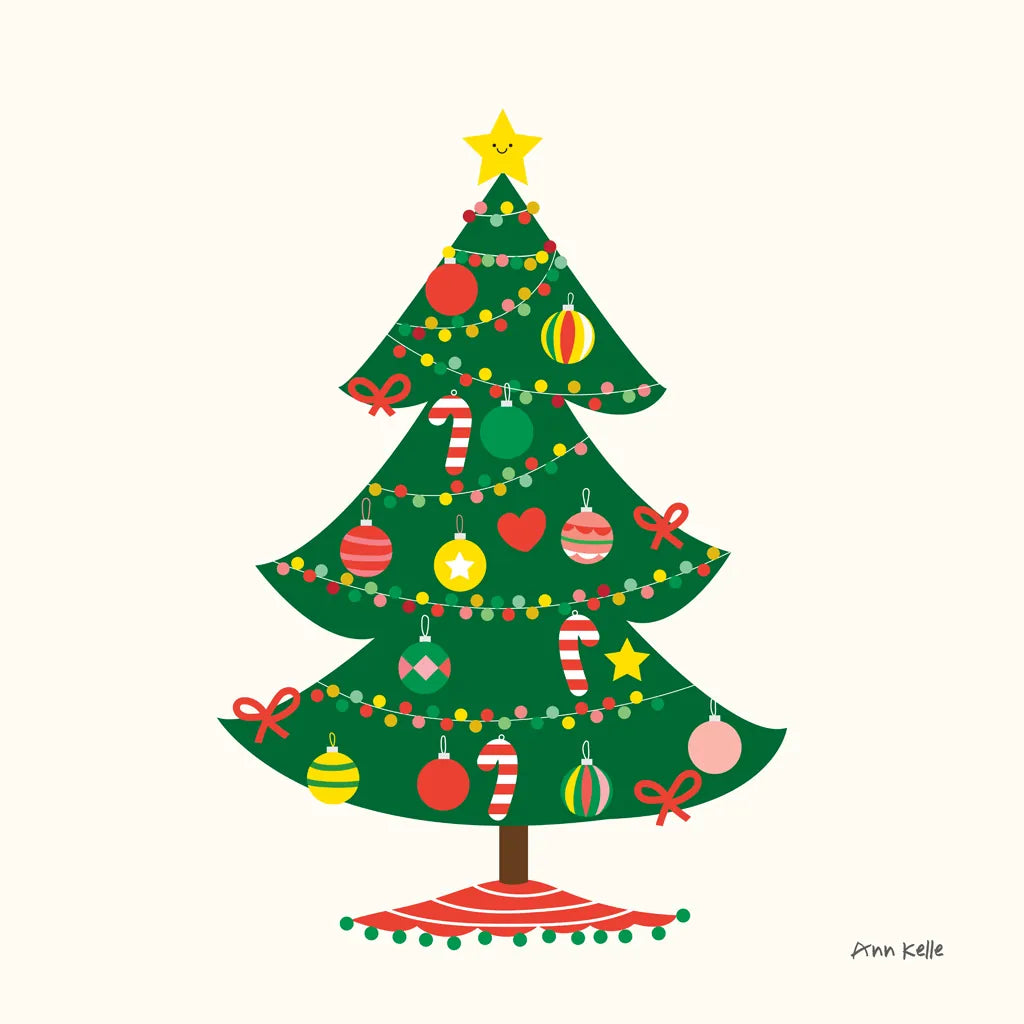 Christmas Tree by Ann Kelle. SKU 81227a. Archival Giclee Fine art print for wall decor.