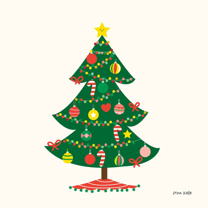 Christmas Tree by Ann Kelle. SKU 81227a. Archival Giclee Fine art print for wall decor.