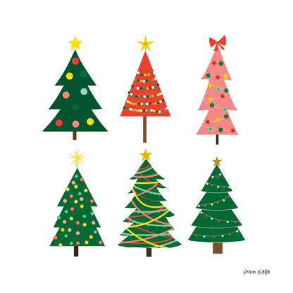 Christmas Trees by Ann Kelle. SKU 81228a. Archival Giclee Fine art print for wall decor.