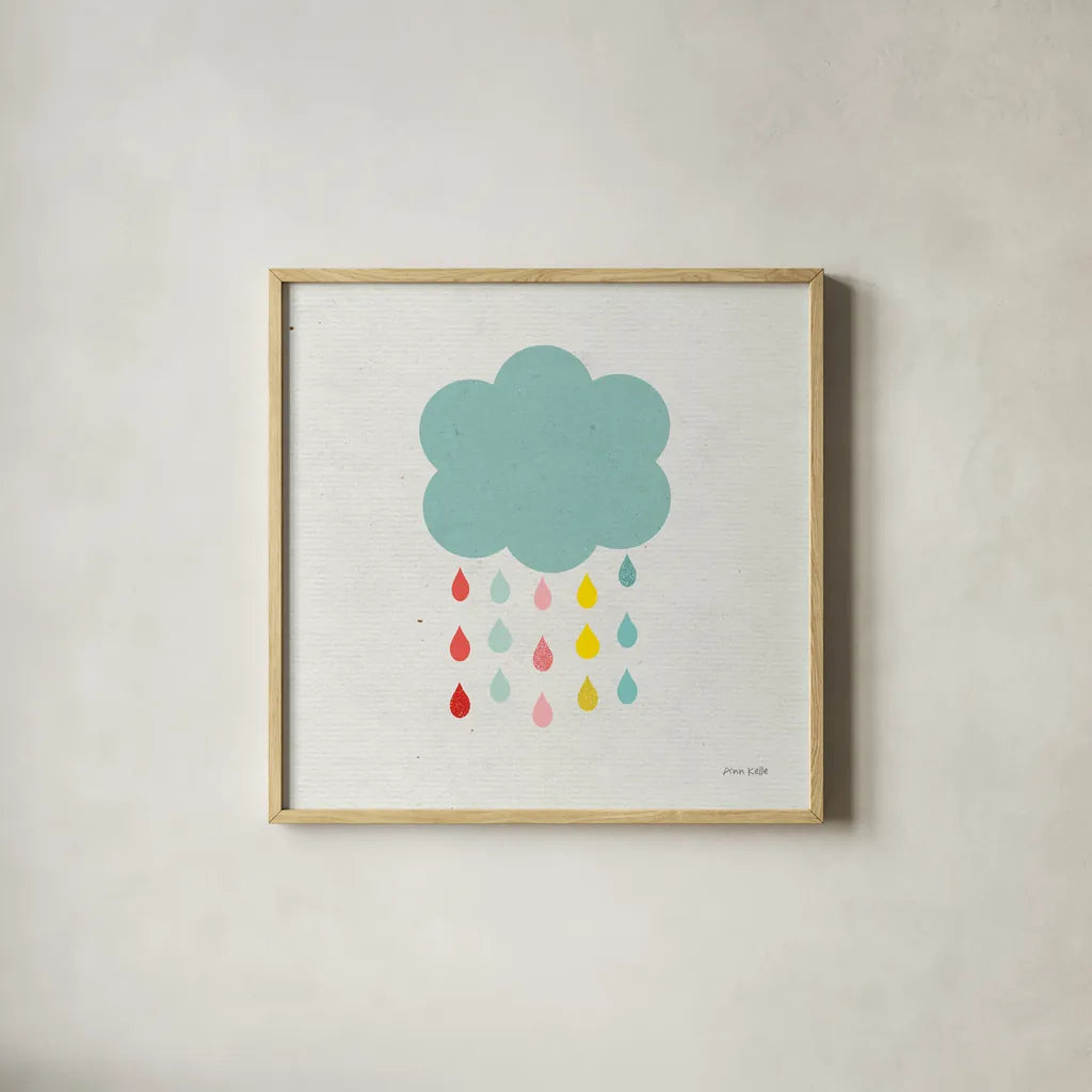 Cloud I by Ann Kelle. Shown in a natural wood glass frame for a timeless modern aesthetic. Available as an archival giclee rolled canvas, fine art paper, or poster print. SKU 56502a.