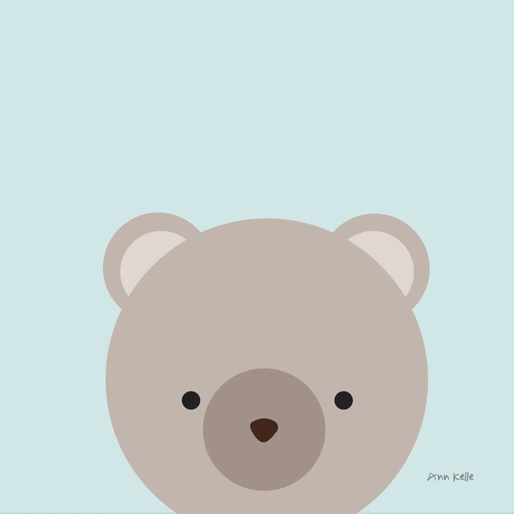 Cuddly Brown Bear by Ann Kelle. SKU 62024a. Archival Giclee Fine art print for wall decor.