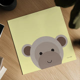 Cuddly Brown Monkey by Ann Kelle. Shown as a detailed flat fine art print, highlighting archival giclee quality. Available as an archival giclee rolled canvas, fine art paper, or poster print. SKU 62027a.