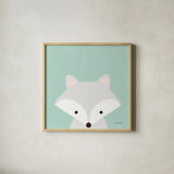 Cuddly Fox by Ann Kelle. Shown in a natural wood glass frame for a timeless modern aesthetic. Available as an archival giclee rolled canvas, fine art paper, or poster print. SKU 55592a.