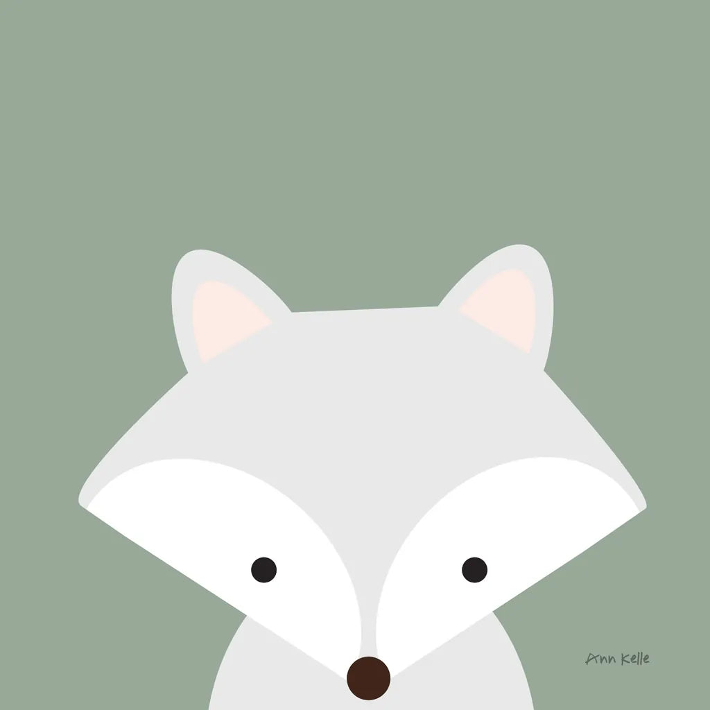 Cuddly Fox Sage by Ann Kelle. SKU 62026a. Archival Giclee Fine art print for wall decor.