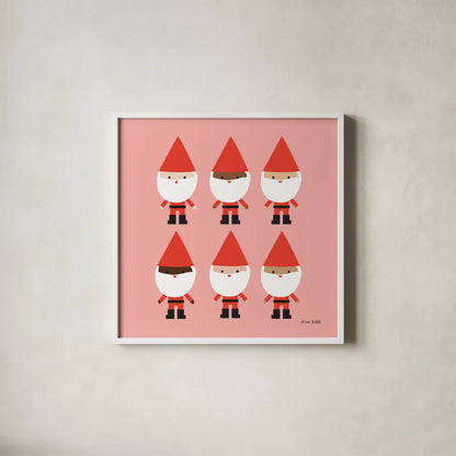 Elves by Ann Kelle. Shown in a crisp white glass frame for a clean and minimalist style. Available as an archival giclee rolled canvas, fine art paper, or poster print. SKU 81229a.