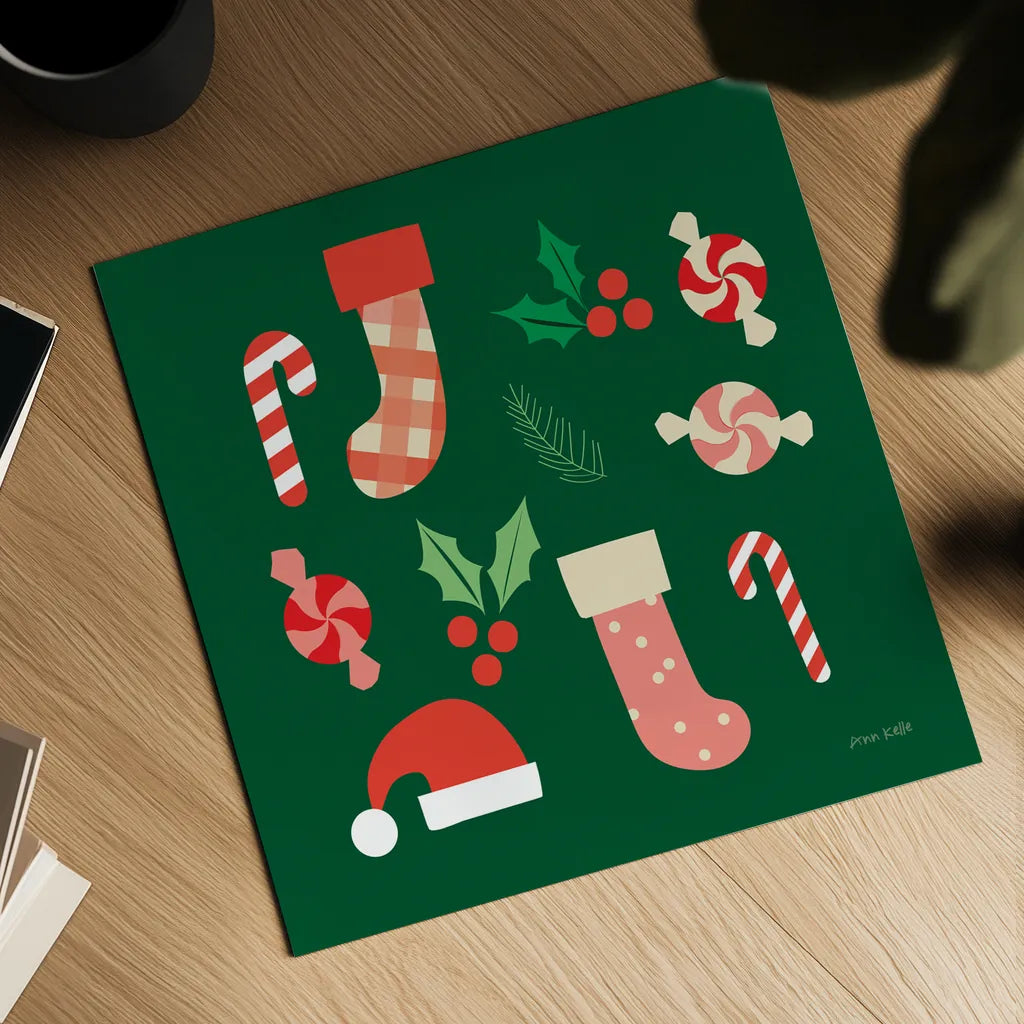 Festive by Ann Kelle. Shown as a detailed flat fine art print, highlighting archival giclee quality. Available as an archival giclee rolled canvas, fine art paper, or poster print. SKU 81230a.