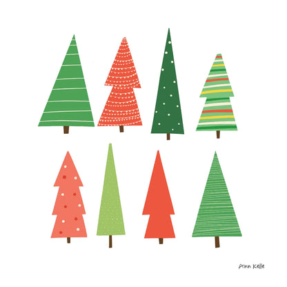 Festive Trees by Ann Kelle. SKU 81231a. Archival Giclee Fine art print for wall decor.