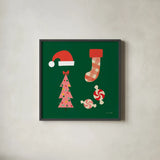 Festive v2 by Ann Kelle. Shown in a sleek black glass frame for a contemporary gallery look. Available as an archival giclee rolled canvas, fine art paper, or poster print. SKU 101685a.