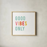 Good Vibes Only Pastel by Ann Kelle. Shown in a natural wood glass frame for a timeless modern aesthetic. Available as an archival giclee rolled canvas, fine art paper, or poster print. SKU 67896a.