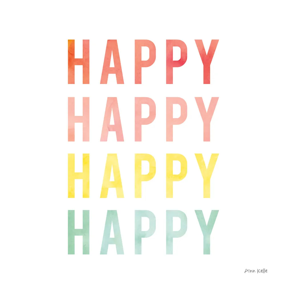 Happy Happy by Ann Kelle. SKU 55606a. Archival Giclee Fine art print for wall decor.