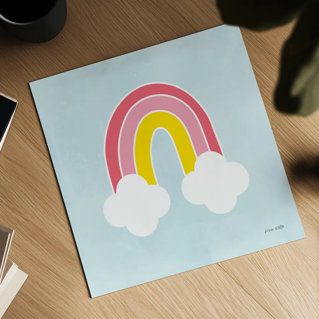 Her Rainbow by Ann Kelle. Shown as a detailed flat fine art print, highlighting archival giclee quality. Available as an archival giclee rolled canvas, fine art paper, or poster print. SKU 56494a.
