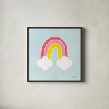 Her Rainbow by Ann Kelle. Shown in a sleek black glass frame for a contemporary gallery look. Available as an archival giclee rolled canvas, fine art paper, or poster print. SKU 56494a.