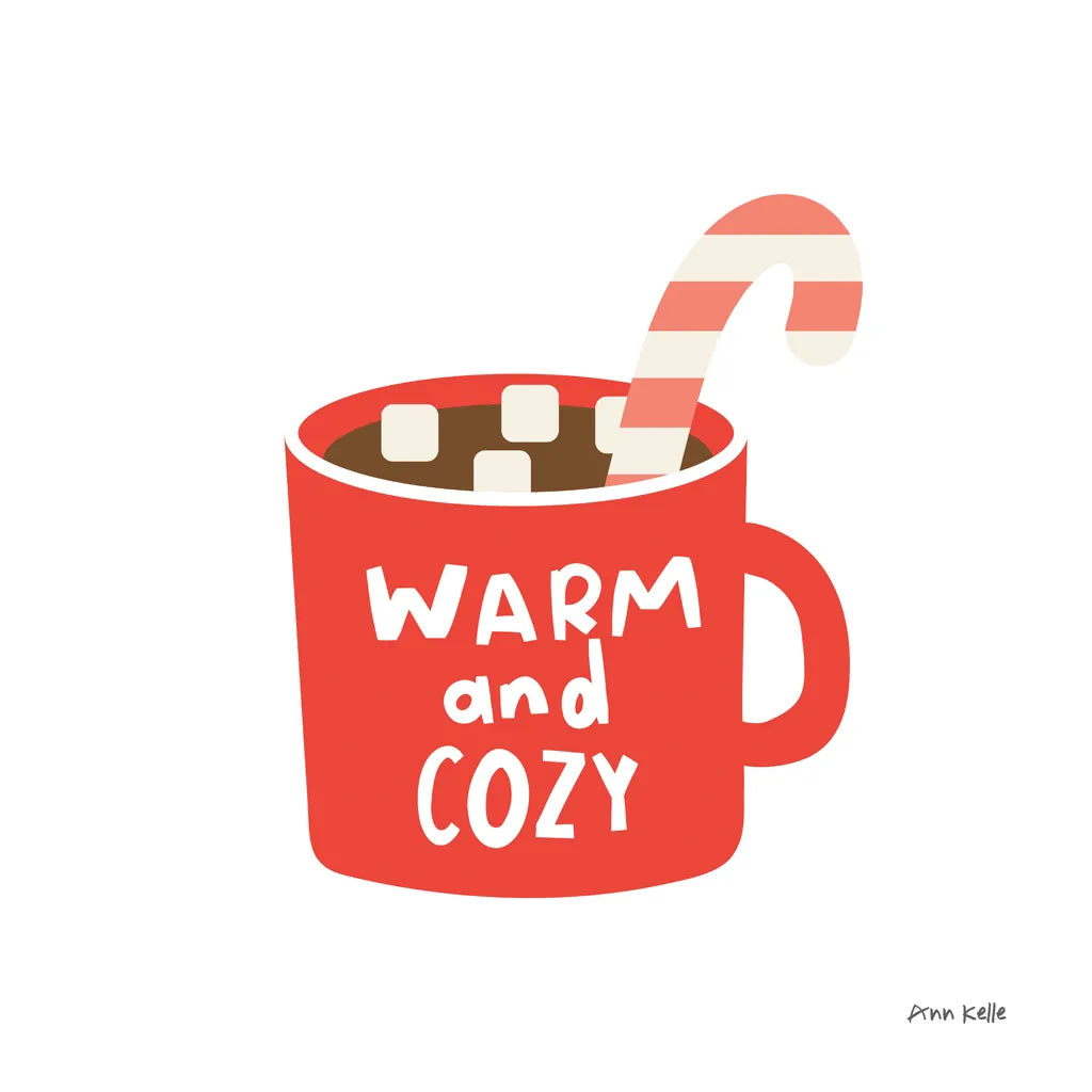 Hot Cocoa Mug by Ann Kelle. SKU 81232a. Archival Giclee Fine art print for wall decor.