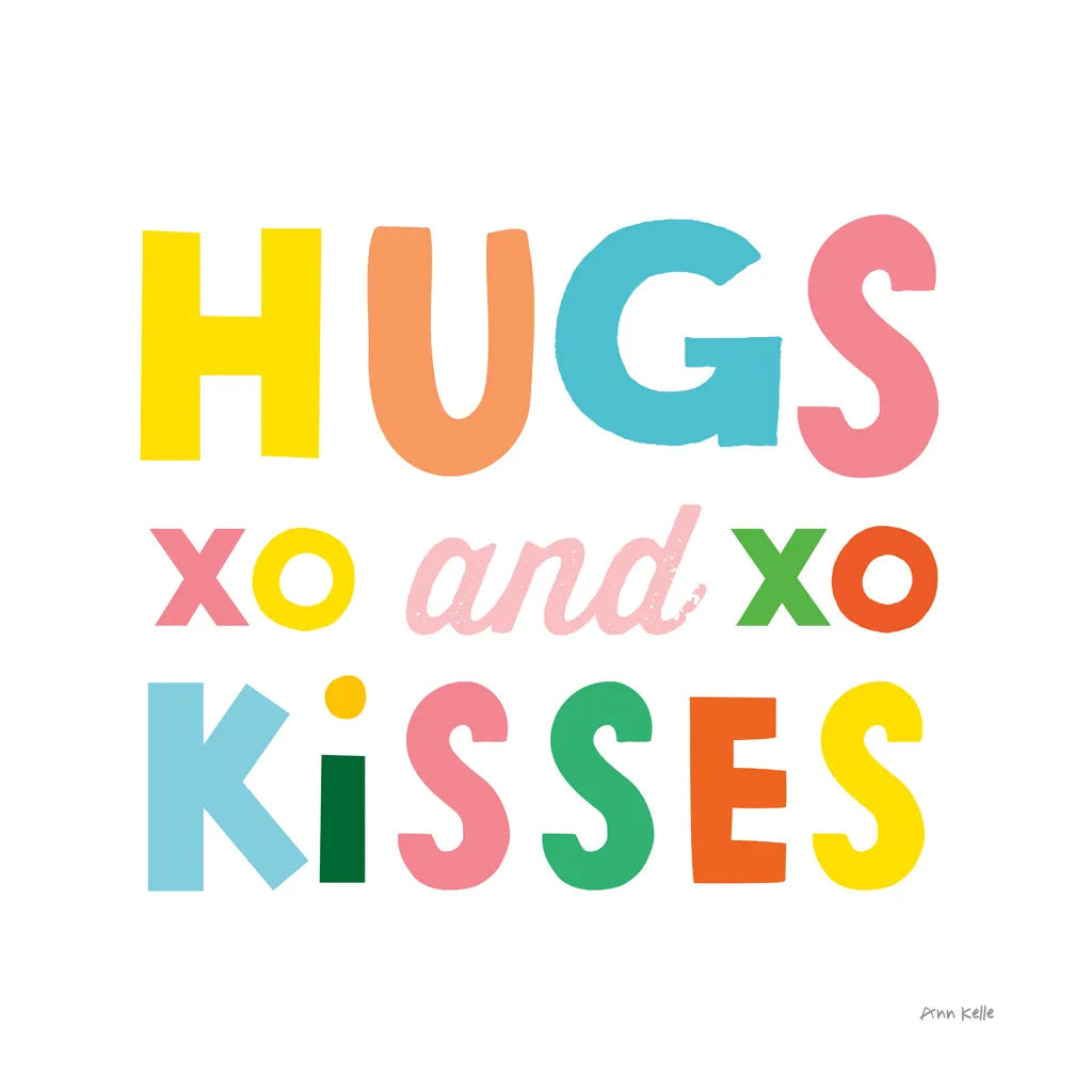 Hugs and Kisses by Ann Kelle. SKU 55600a. Archival Giclee Fine art print for wall decor.