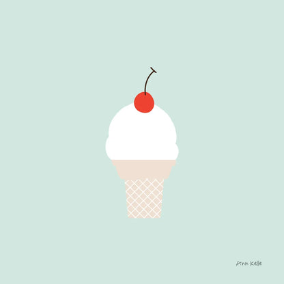 Ice Cream Cone II by Ann Kelle. SKU 56435a. Archival Giclee Fine art print for wall decor.