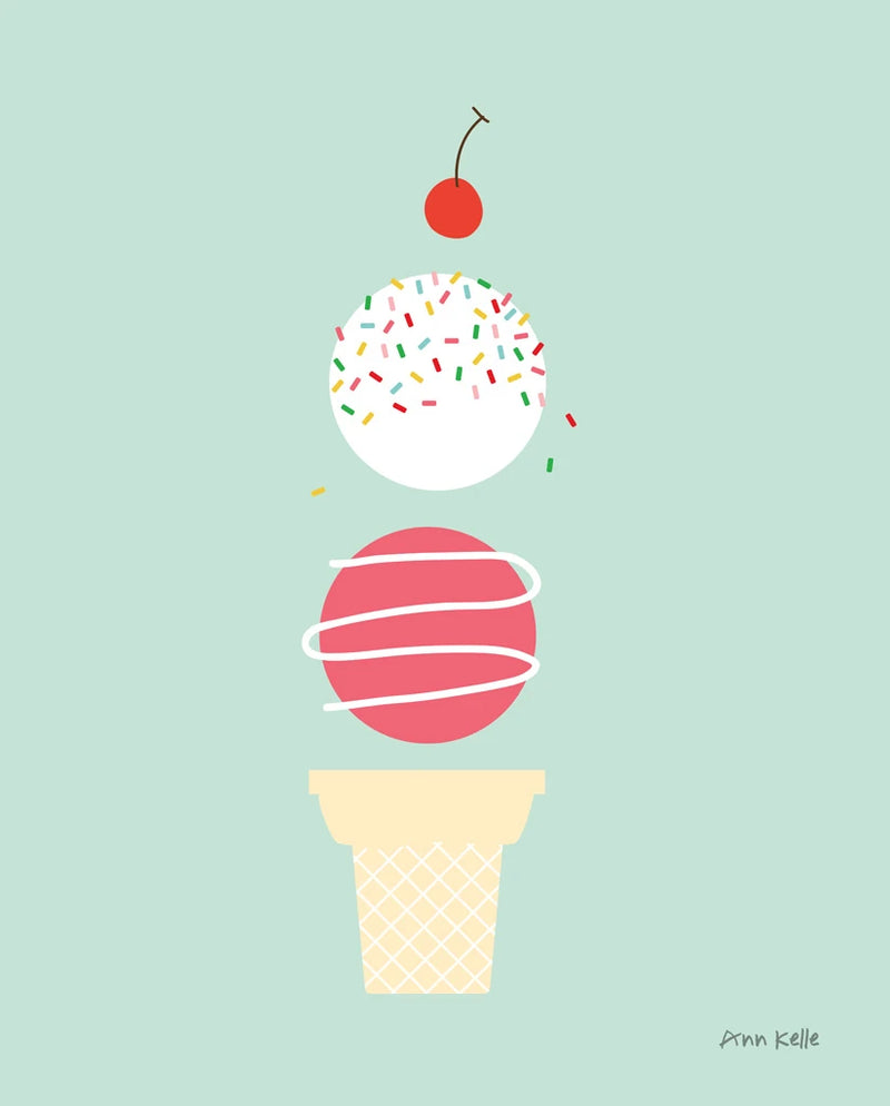 Ice Cream and Cherry I by Ann Kelle