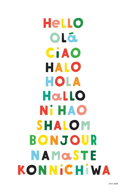 Language of Hellos by Ann Kelle. SKU 67460h. Archival Giclee Fine art print for wall decor.