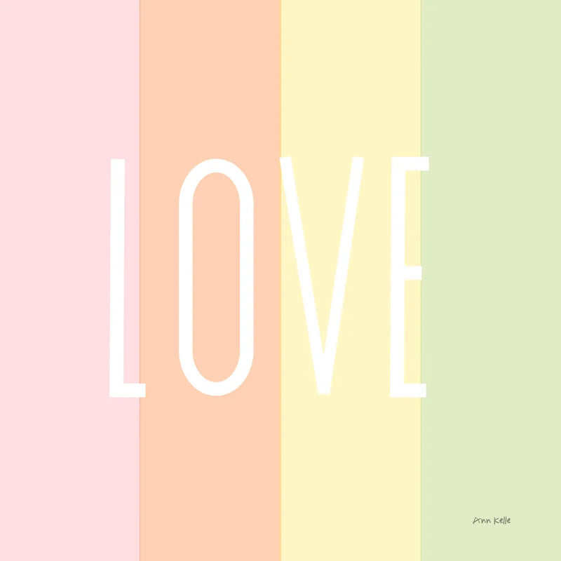 Love Rainbow by Ann Kelle. SKU 55604a. Archival Giclee Fine art print for wall decor.