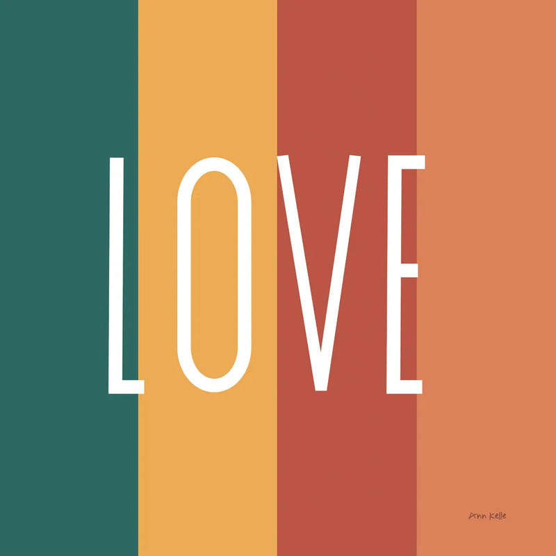 Love Rainbow Retro by Ann Kelle. SKU 56932a. Archival Giclee Fine art print for wall decor.