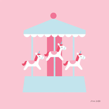 Merry Go Round by Ann Kelle. SKU 56462a. Archival Giclee Fine art print for wall decor.